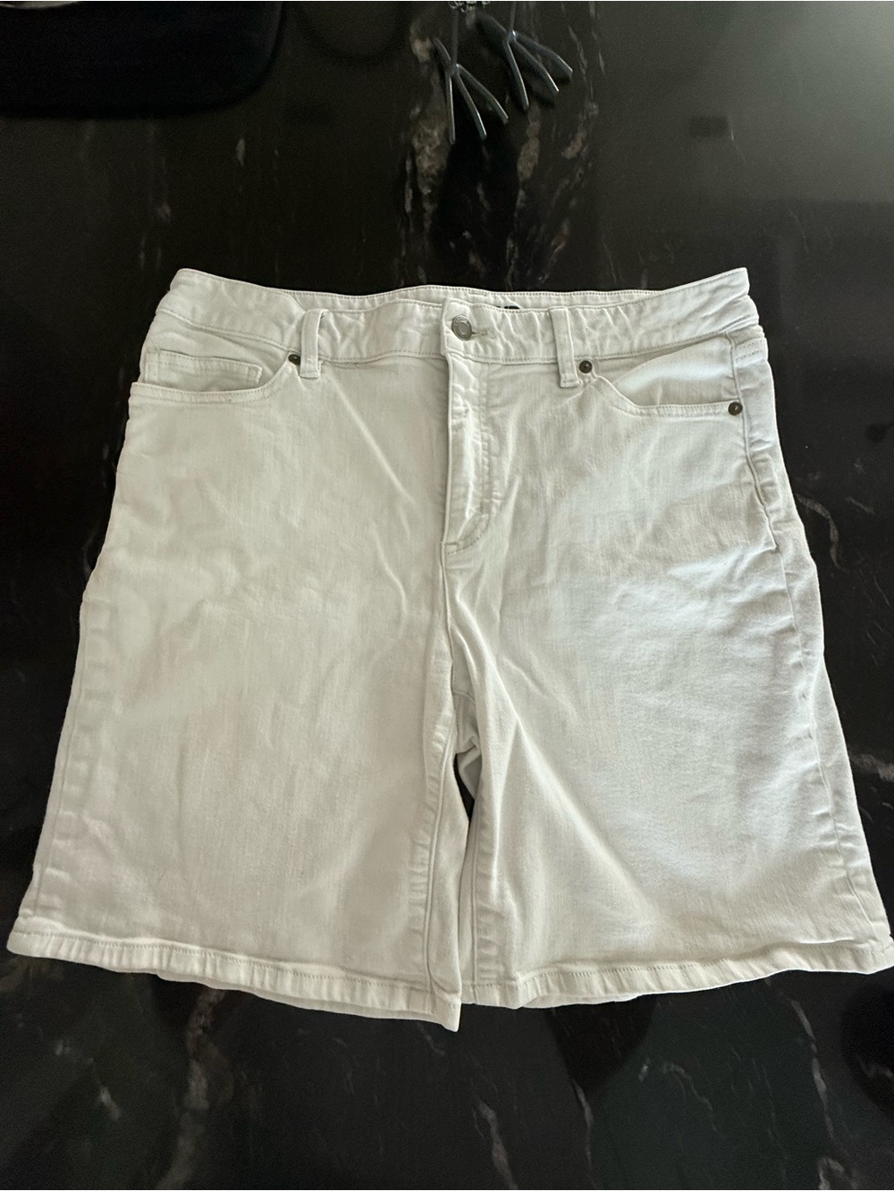 Lands' End  White Denim Jean Shorts - 14